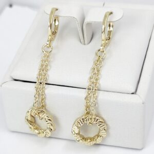 Cercei Cu Tortita Placati Cu Aur 14k -Model AN4- Marime Cercei 4cm