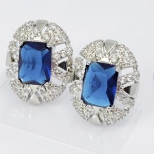 Cercei Cu Tortita Placati Cu Aur ALB -Model AN5- Marime Cercei 2,4cm