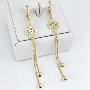 Cercei Placati Cu Doua Straturi Aur14k -Model EVA49 Marime 6cm