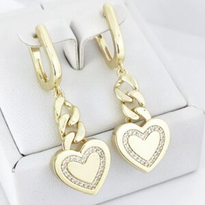 Cercei Placati Cu Doua Straturi Aur14k -Model EVA59 Marime 4cm