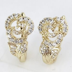 Cercei Placati Cu Doua Straturi Aur14k -Model EVA53 Marime 1,5cm