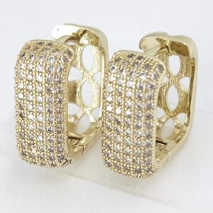 Cercei Placati Cu Doua Straturi Aur14k -Model EVA51 Marime 2,5cm