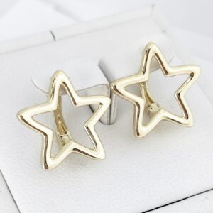 Cercei Placati Cu Doua Straturi Aur14k -Model EVA69 Marime 1,5cm