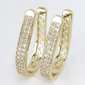 Cercei Placati Cu Doua Straturi Aur14k -Model EVA70 Marime 3cm