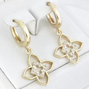 Cercei Placati Cu Doua Straturi Aur14k -Model EVA71 Marime 3cm
