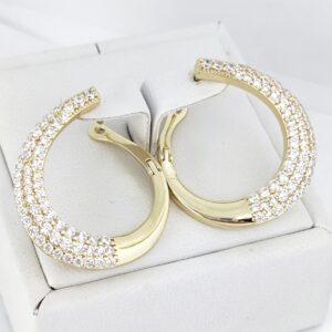 Cercei Placati Cu Doua Straturi Aur14k -Model EVA72 Marime 3cm