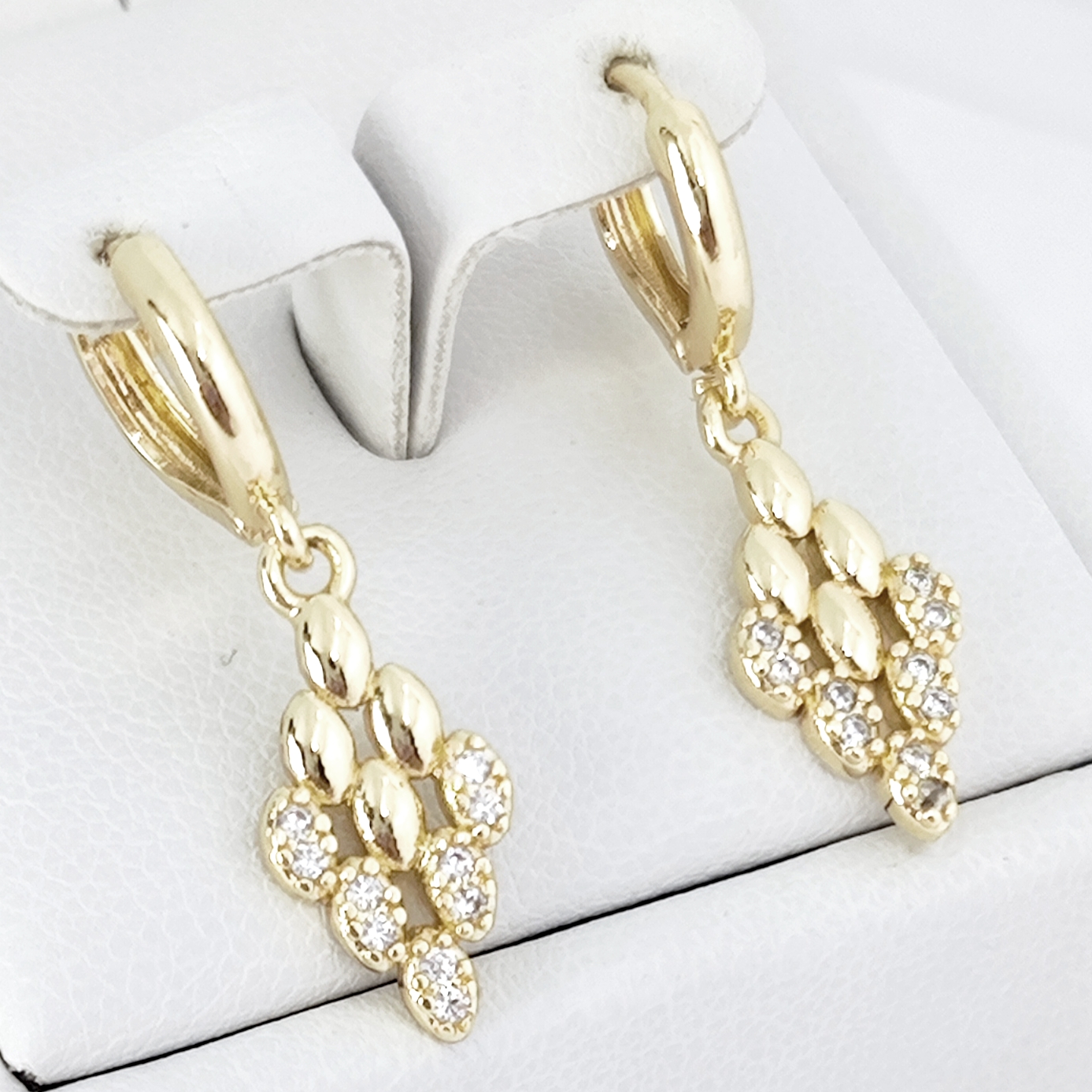 Cercei Placati Cu Doua Straturi Aur14k -Model EVA74 Marime 2cm