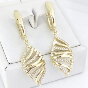 Cercei Placati Cu Doua Straturi Aur14k -Model EVA76 Marime 3cm