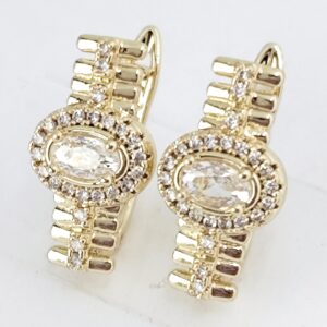 Cercei Placati Cu Doua Straturi Aur14k -Model EVA77 Marime 2cm