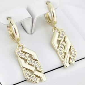 Cercei Placati Cu Doua Straturi Aur14k -Model EVA81 Marime 1,6cm