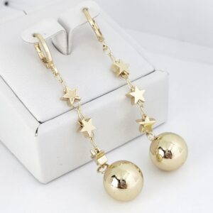 Cercei Placati Cu Doua Straturi Aur14k -Model EVA82 Marime 4,5cm