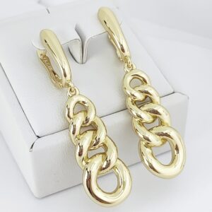 Cercei Placati Cu Doua Straturi Aur14k -Model EVA91 Marime 4,3cm