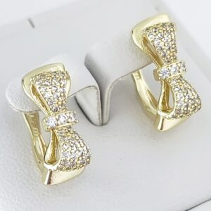 Cercei Placati Cu Doua Straturi Aur14k -Model EVA96 Marime 1,5cm
