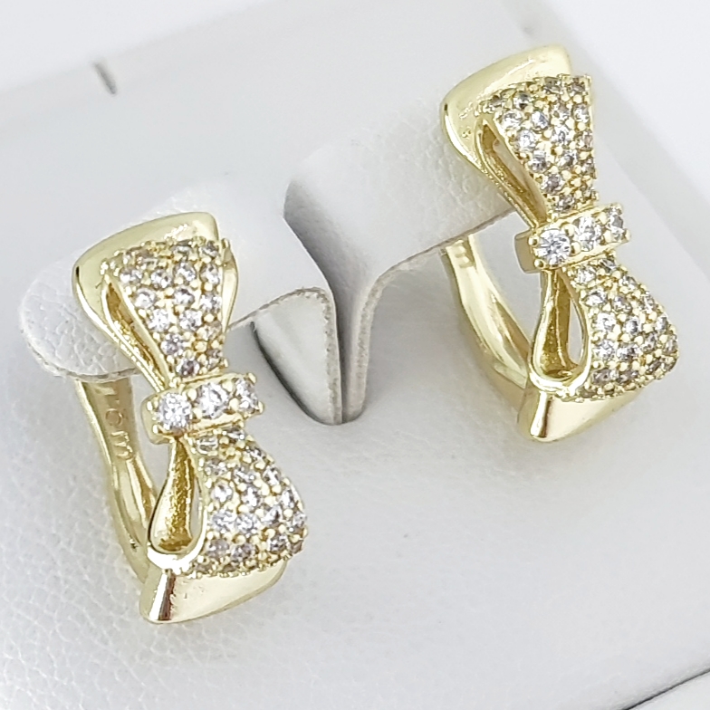 Cercei Placati Cu Doua Straturi Aur14k -Model EVA96 Marime 1,5cm